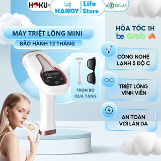 Máy Triệt Lông Cầm Tay Mini DELAX, Tẩy Lông Toàn Thân Bằng Laser Ánh Sáng Tại Nhà Chuẩn Spa, Không Gây Đau Rát - MTL03