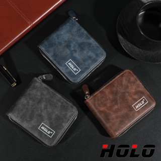  Ví nam thời trang ngắn đa năng phong cách Hàn Quốc có sức chứa lớn ví đựng tiền xu có khóa kéo 