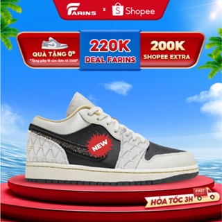 [Auth] Giày Jordan 1 Low Beaed Swoosh thời trang thể thao cho nam nữ Farins