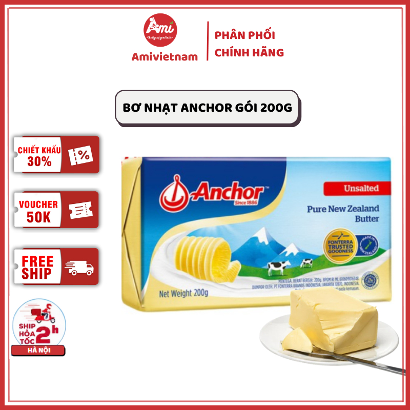 Bơ Lạt Anchor 200gr Nhập Khẩu New Zealand - Bơ Nhạt Anchor