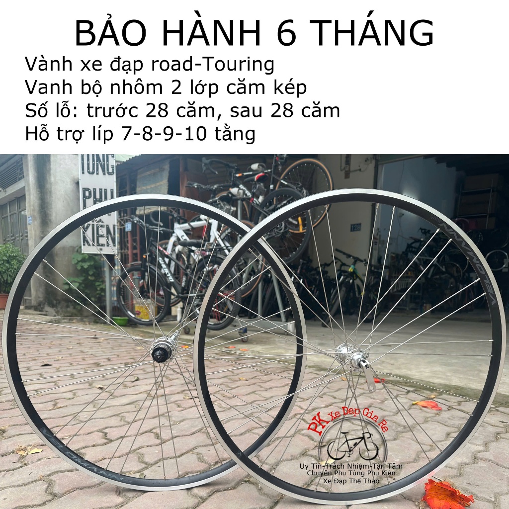 Vành bộ xe đạp 700c chạy bạc đạn siêu trớn, Vành xe đạp đua-Touring bánh 700c, Bộ vành 700c thiết kế
