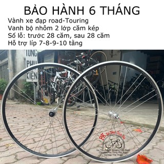 Vành bộ xe đạp 700c chạy bạc đạn siêu trớn, Vành xe đạp đua-Touring bánh 700c, Bộ vành 700c thiết kế căm kép siêu đẹp