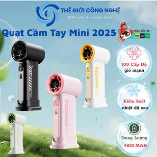 ⚡Quạt điện cầm tay Mini⚡ N108 Quạt gió siêu tốc 100 cấp độ tích Tích Hợp QuạT CầM Tay Mini SạC đIệN 