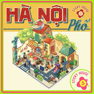 [Độc quyền] Sticker 3D Hà Nội Phố cảnh quan 3D, nhãn dán 3D Sticky House
