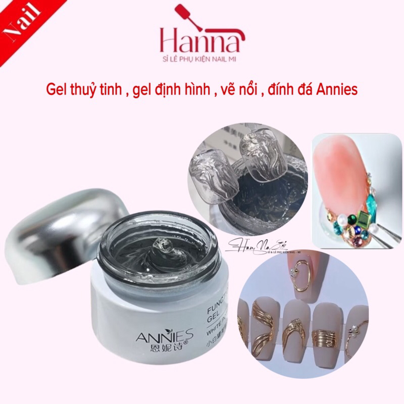 Gel thuỷ tinh, gel vẽ nổi Annies, gel đính đá trang trí Nail