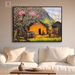 TRANH CANVAS TREO TƯỜNG SƠN DẦU LÀNG QUÊ, TRANG TRÍ NHÀ CỬA, PHÒNG LÀM VIỆC, KHÁCH SẠN, HOMESTAY,HTN