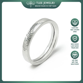 Nhẫn bạc TLEE nam nữ vân sóng hiệu ứng mắt mèo lấp lánh sang trọng TLEE JEWELRY A0374