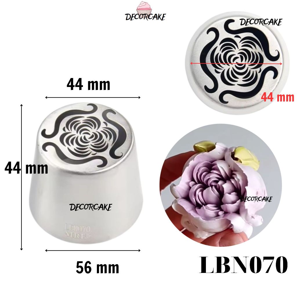 Đuôi bắt hoa 3D LBN070 (4,4cm), đui 3D nga bắt hoa tulip, Đui bắt hoa kẹo dẻo, Đui hoa 3D bắt kem tr