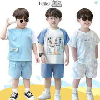 Bộ quần áo thun cotton BERNIE tổng hợp cho bé trai 1 đến 6 tuổi mặc mùa hè ở nhà đi học đi chơi