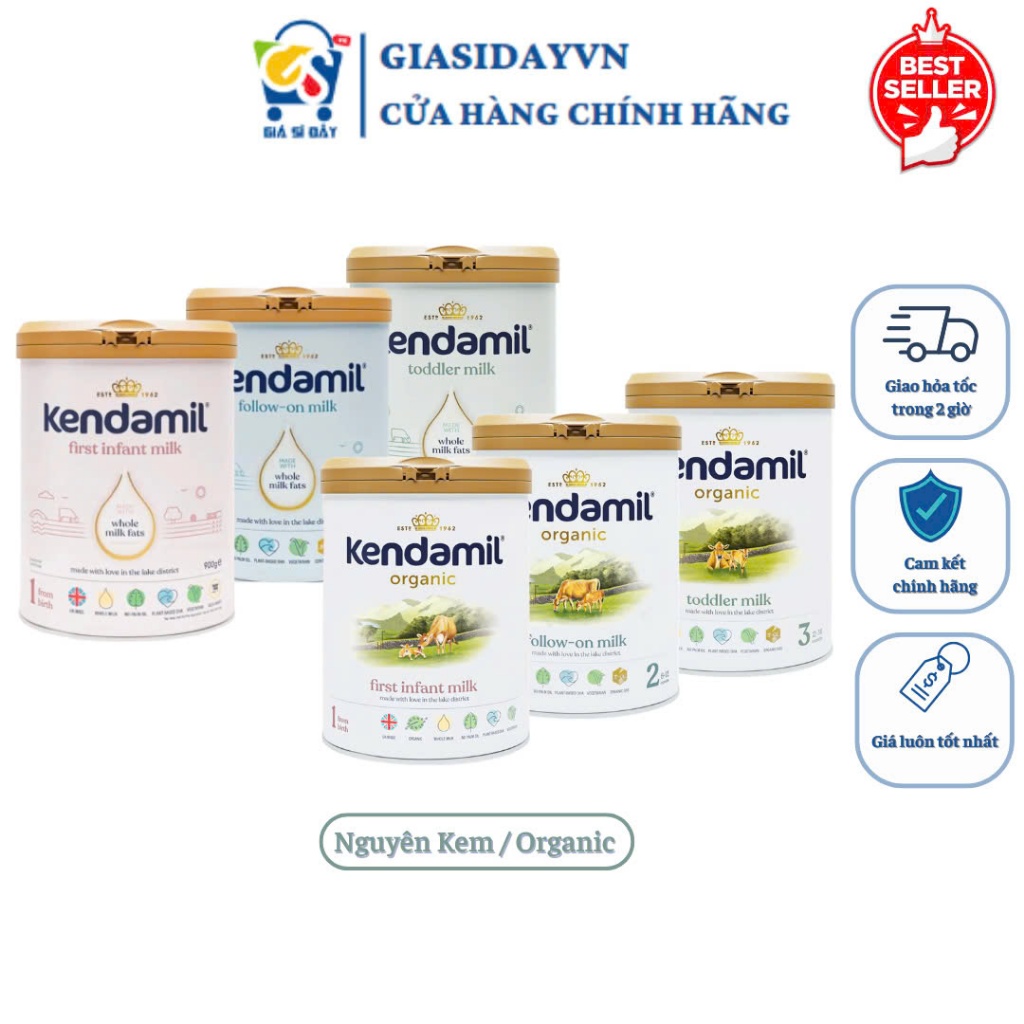 [Date 2027] Sữa Kendamil Classic / Organic Số 1 , 2 , 3 - Sữa Bột Công Thức 900g
