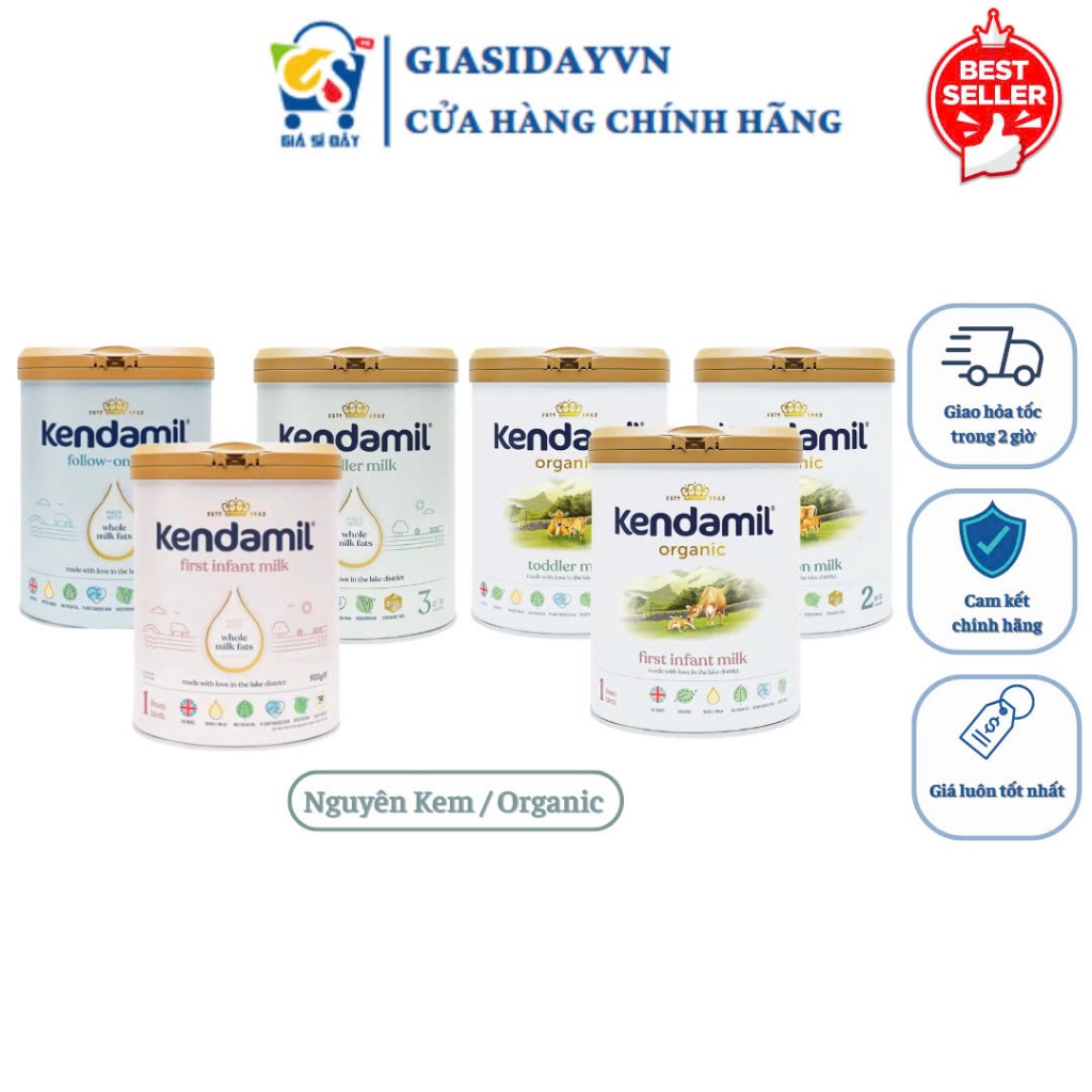 [HSD 2027] Sữa Kendamil Classic / Organic Chứa HMOs Số 1 , 2 , 3 - Sữa Bột Công Thức 900g