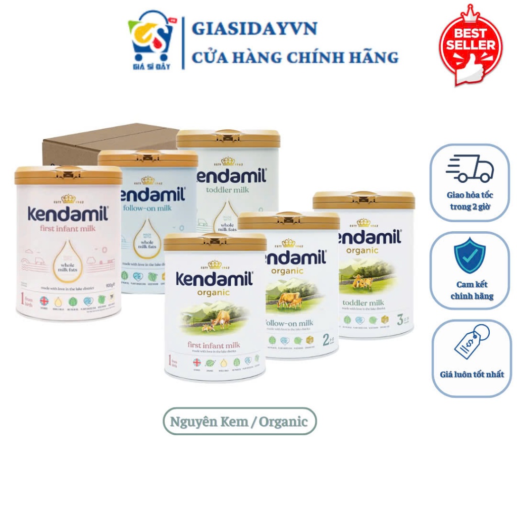[2027][Thùng] Sữa Kendamil Classic / Organic Chứa HMOs Số 1 , 2 , 3 - Sữa Bột Công Thức 900g