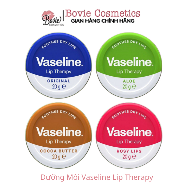  Son dưỡng hồng môi hộp thiếc hương hoa hồng Vaseline Lip Therapy Rosy Lips  20g  
