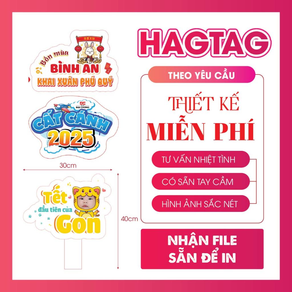 In hagtag theo yêu cầu - thiết kế miễn phí