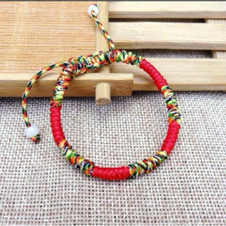 [Tặng Mèo Thần Tài] Vòng Tay Chỉ Ngũ Sắc Tây Tạng Bình An - May Mắn