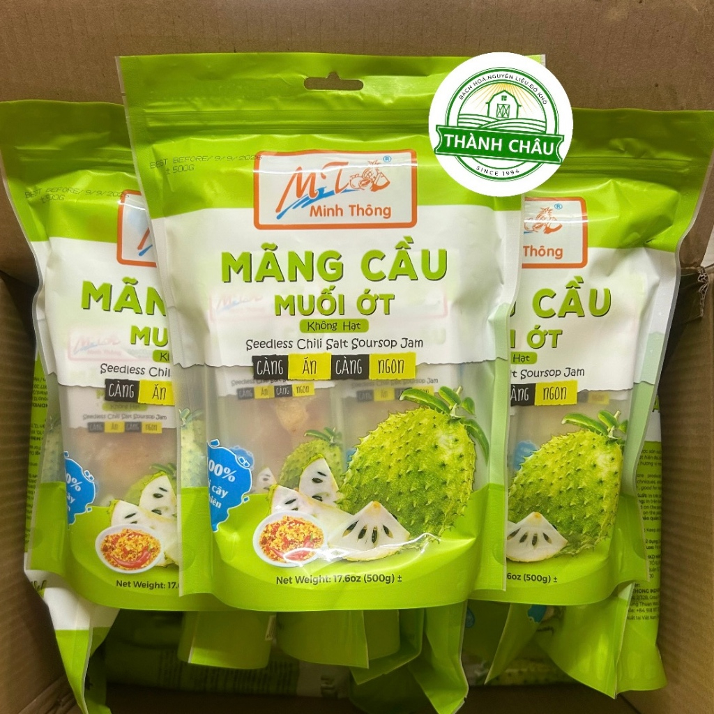 (Hỏa Tốc 03/2027) Mãng Cầu Muối Ớt Minh Thông Không Hạt 500g - Hàng Chuẩn Xuất Khẩu - Siêu ngon
