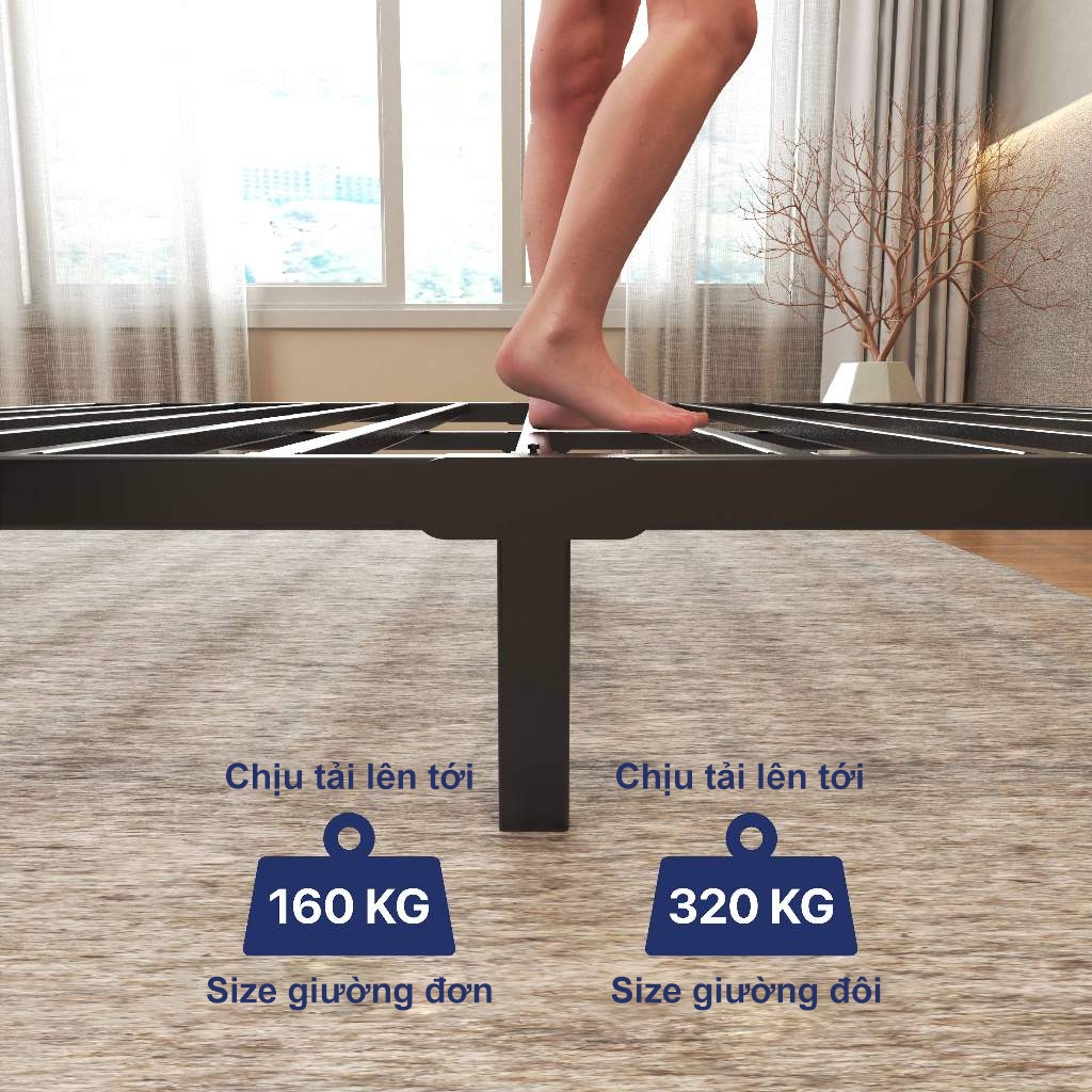 REX Giường sắt Với Thanh Đỡ Bằng Thép hiện đại đơn giản 1.8m giường sắt đôi gia cố dày  khung sắt | BigBuy360 - bigbuy360.vn