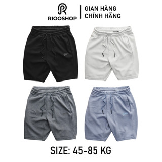 Quần thun nam short trơn, quần đùi nam cao cấp màu đen, kem, xám, xanh RIOOSHOP RPS006 có túi sau, dây kéo