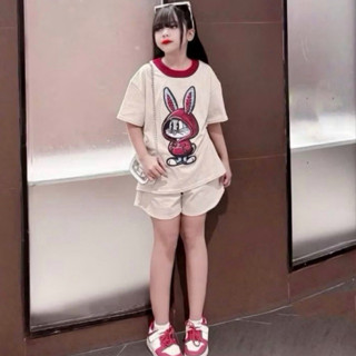   15-38kg  Bộ quần áo mùa hè chất liệu cotton 4c mịn cho bé gái  đủ size nhí - đại 