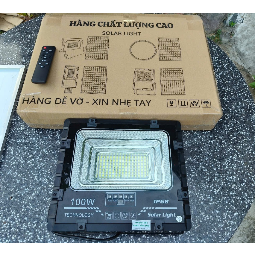 Đèn năng lượng mặt trời 100W IP68 Solar Light Technology, nhôm đúc, độ sáng mạnh, giữ pin lâu (BH 2 