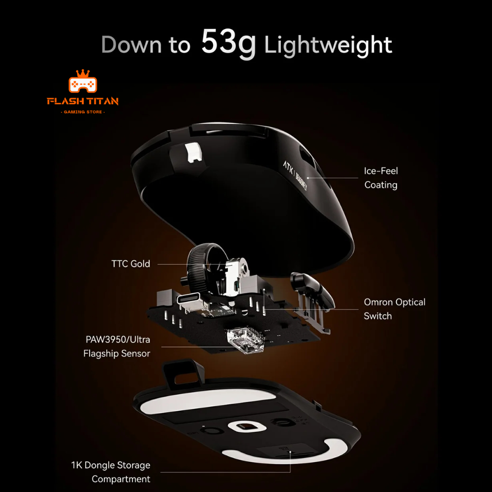 Chuột máy tính không dây ATK A9 Dragonfly - 3 mode kết nối - Có app tùy chỉnh - Sensor max PAW3395 | BigBuy360 - bigbuy360.vn