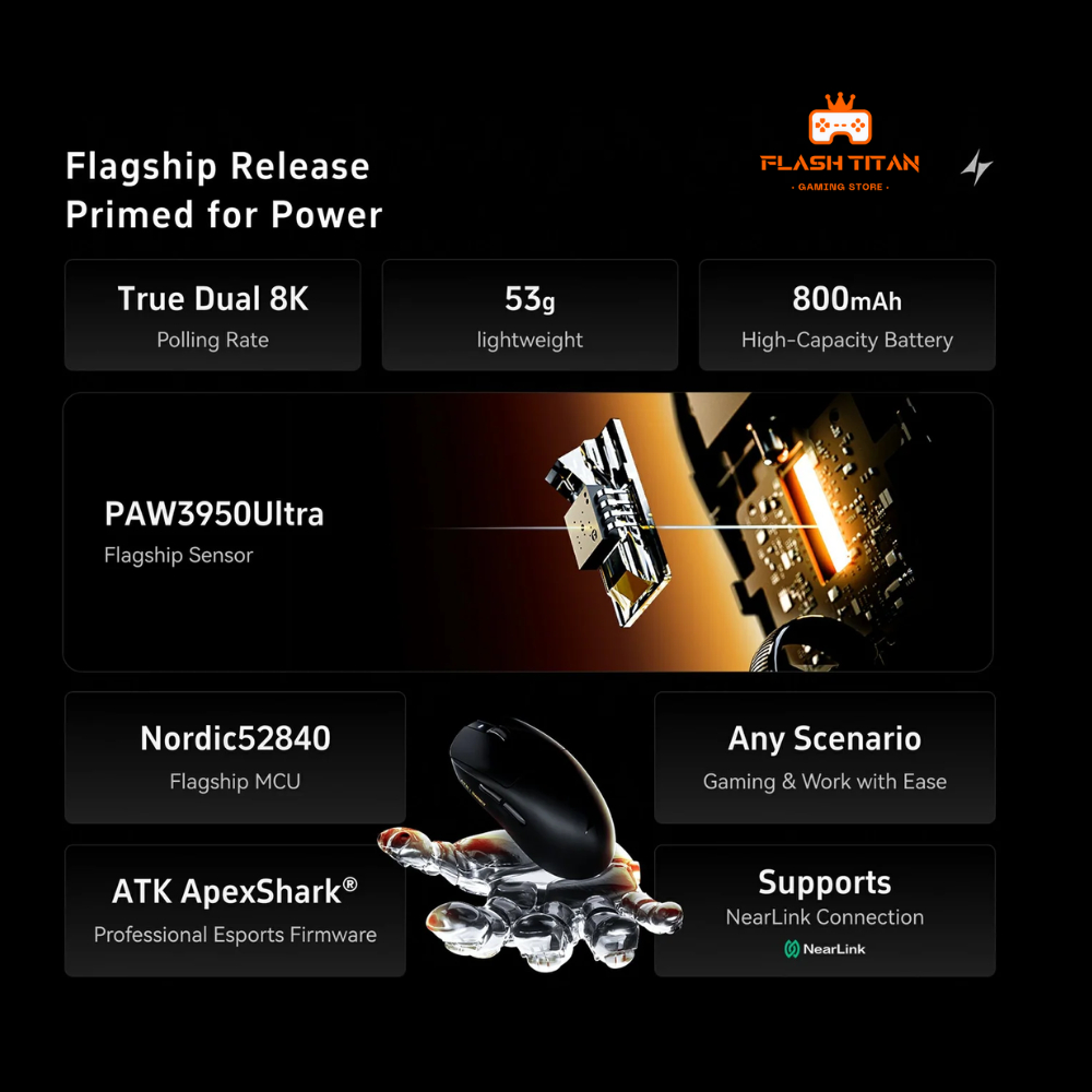 Chuột máy tính không dây ATK A9 Dragonfly - 3 mode kết nối - Có app tùy chỉnh - Sensor max PAW3395 | BigBuy360 - bigbuy360.vn