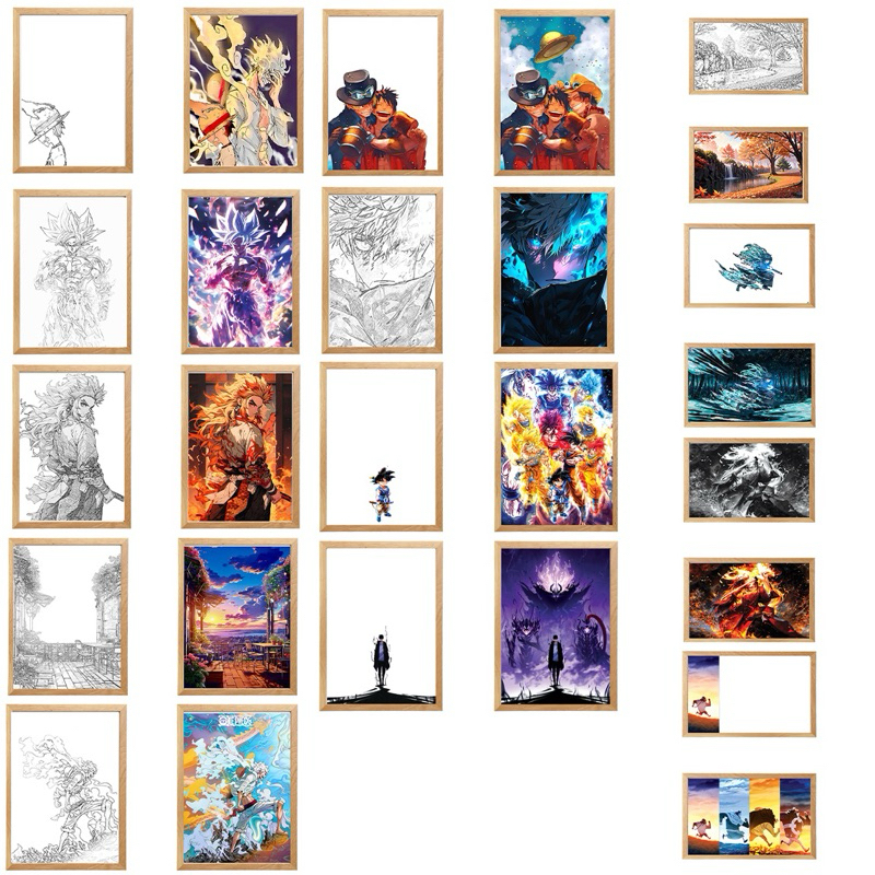 [ 9 Mẫu Tranh Đèn Led Anime ] Tranh Đèn Led decor Trang Trí Hình Bóng Sáng Tạo .