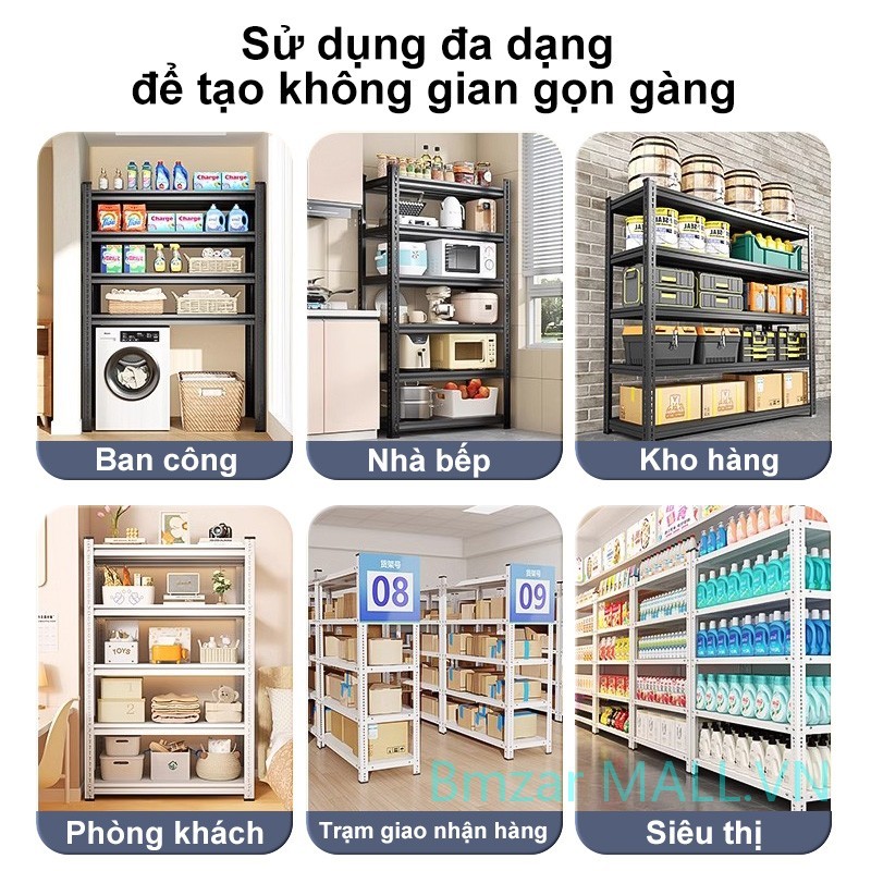BMZAR Kệ sắt v lỗ Có thể chịu được 700kg Kệ hàng Không cần ốc vít lắp ráp Kệ để đồ Dễ chỉnh độ cao | BigBuy360 - bigbuy360.vn