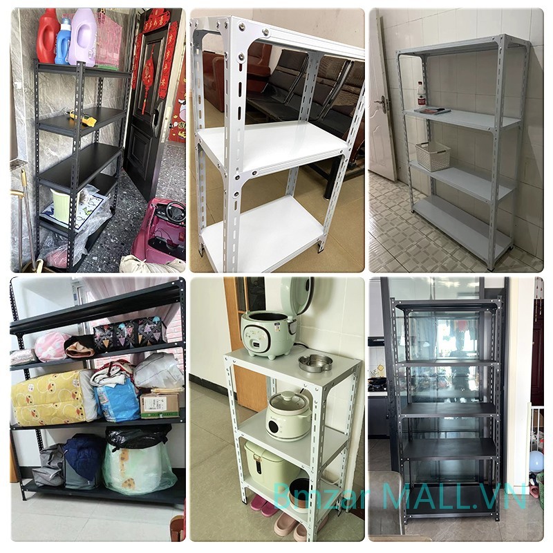 BMZAR Kệ sắt v lỗ Có thể chịu được 700kg Kệ hàng Không cần ốc vít lắp ráp Kệ để đồ Dễ chỉnh độ cao | BigBuy360 - bigbuy360.vn