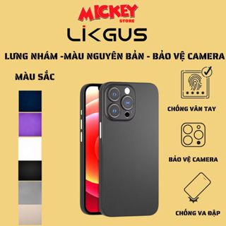 Ốp Likgus lưng nhám chất liệu titan IPhone 11 12 13 14 15 16promax pro -độ giống màu titan iphone 15