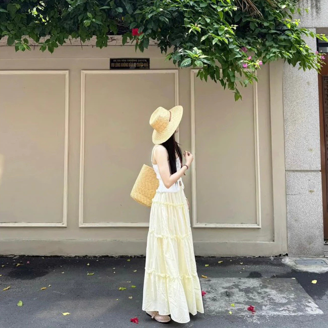(Hàng L1, có sẵn) Chân váy bèo tầng dáng dài mùa hè chất xô mềm DORY SKIRT | BigBuy360 - bigbuy360.vn