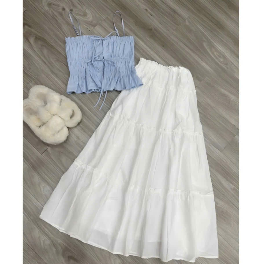 (Hàng L1, có sẵn) Chân váy bèo tầng dáng dài mùa hè chất xô mềm DORY SKIRT | BigBuy360 - bigbuy360.vn