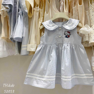 Váy thô cổ thuỷ thủ thêu hello kitty cho bé gái