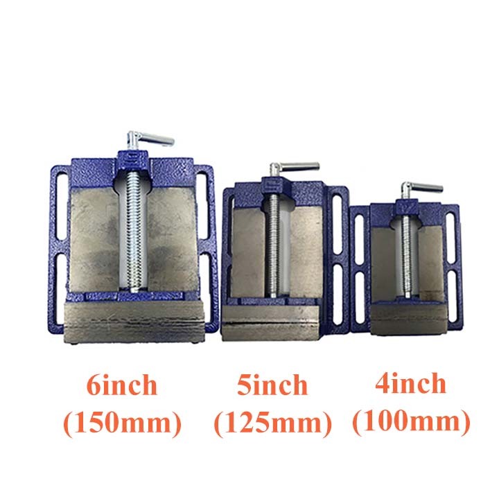 Ê tô khoan bàn cỡ lớn v2 4Inch/5Inch/6Inch - Gang đúc dày 25mm, miệng kẹp mở 147mm, chịu lực cực tốt
