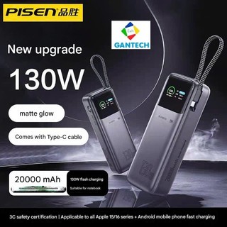  Pin Sạc Dự Phòng PISEN Pro 20000mAh 130W 2C1A  TP-D107 | Tích Hợp Cáp Type C Liền Hỗ trợ Samsung Vivo UFCS PD QC PPS 