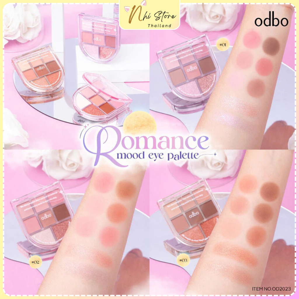 [ Nhi Store ] Bảng Phấn Mắt 8 Ô Odbo Romance Mood Eye Palette OD2023 Thái Lan