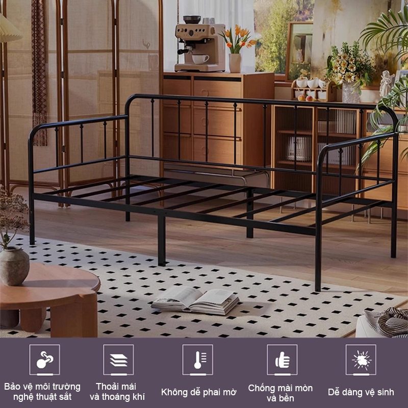 Sofa Giường Khung Sắt Đa Năng 2in1  Điều Chỉnh Thiết Kế Tối Giản Cho Căn Hộ Nhỏ | BigBuy360 - bigbuy360.vn