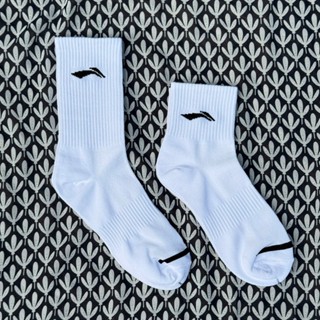  COMBO Tất Vớ LINNING Trắng  Thể Thao Nam Nữ Cổ Cao ,Cổ Trung Thời Trang Unisex Style Hàn Quốc. 