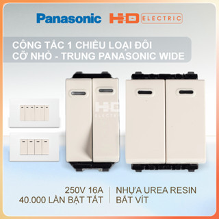 Công tắc 1 chiều loại đôi Panasonic Wide màu trắng cỡ nhỏ trung