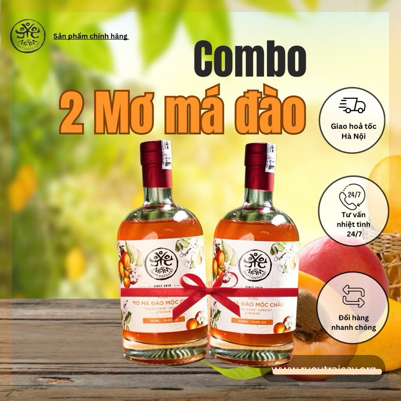 [Tặng Voucher 30K] Combo 2 chai Rượu Mơ Mộc Châu
