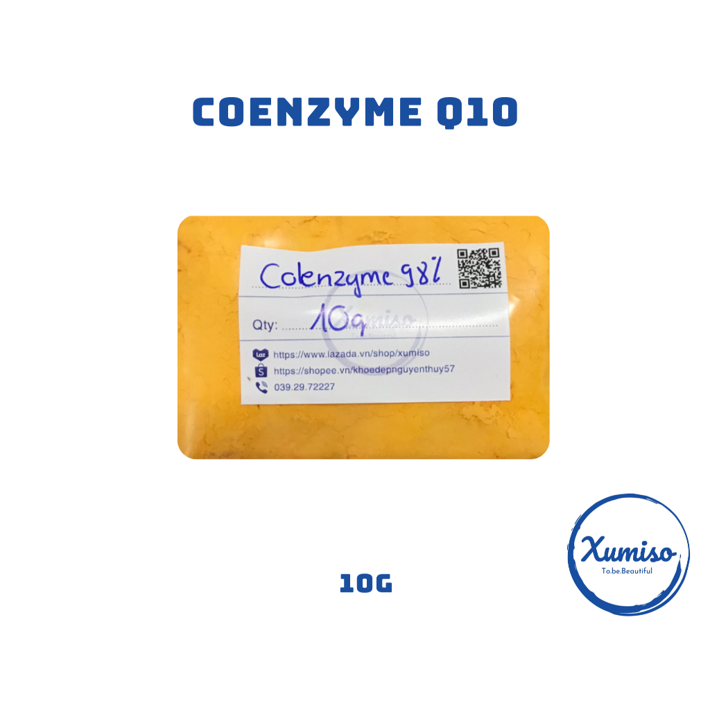 [HCM] Coenzyme Q10 98% - Nguyên liệu dùng trong kem, lotion chống lão hóa - Xumiso 1g, 5g, 10g