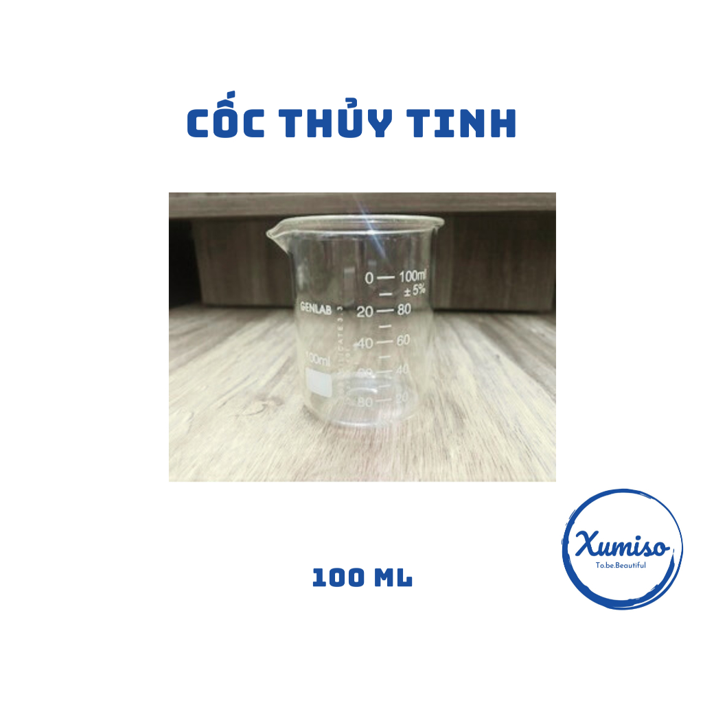 [HCM] Cốc thủy tinh 100mL - Dụng cụ thủy tinh phòng thí nghiệm - Xumiso 1 cái