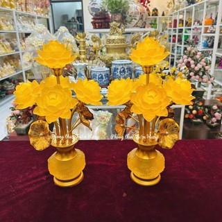 (1 cặp )Vip Đèn thờ hoa sen cao cấp bình ngọc sgls, hàng sẵn kho, ảnh tự chụp