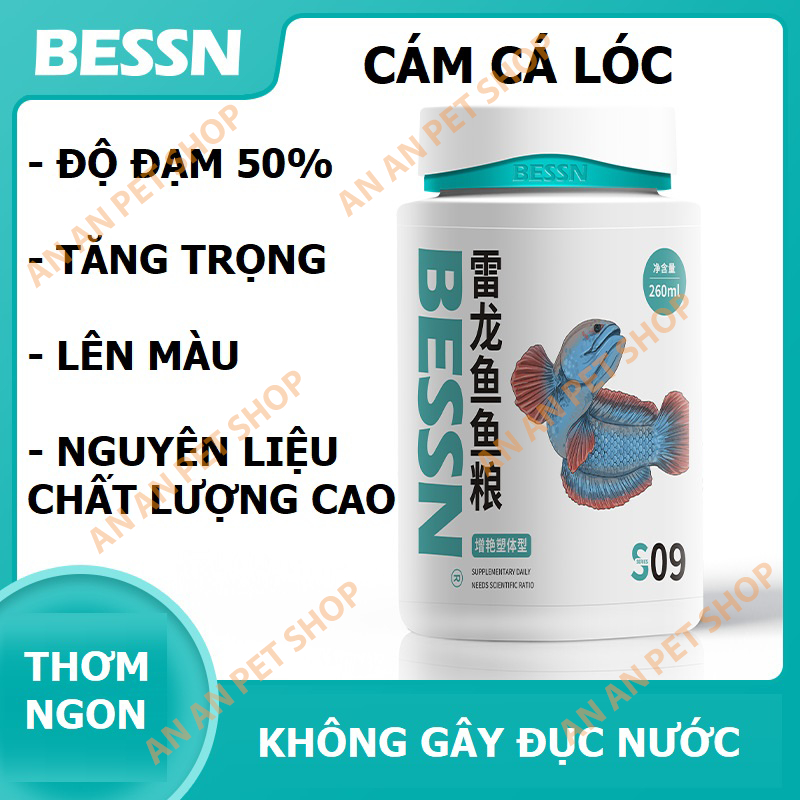 Cám Cá Lóc BESSN | Độ Đạm 50%  | Thức ăn Cá Lóc Cảnh giàu đạm, Tăng trọng, Lên màu, Lên vây