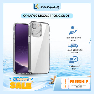 Ốp lưng Likgus trong suốt lưng cứng PC - viền dẻo TPU chống sốc chống ố vàng mặt lưng dành cho IP