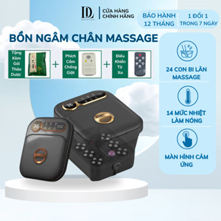 Bồn ngâm chân massage DELAX gấp gọn massage trị liệu bấm huyệt với 24 con lăn giảm đau mỏi chân