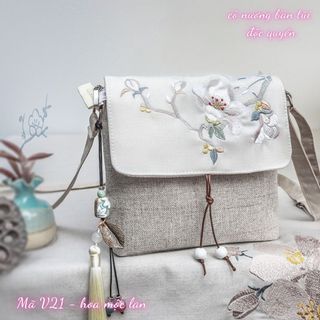 [Tặng phụ kiện] Túi đeo chéo thêu cổ phong