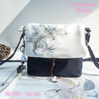 [Tặng phụ kiện] Túi đeo chéo thêu cổ phong