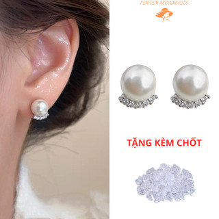  Khuyên Tai Nữ Đính Hạt Giả Ngọc Trai Mạ Bạc S925 Phụ Kiện Trang Sức Thanh Lịch 