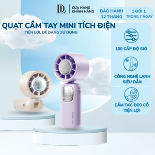 Quạt cầm tay HOKU mini làm lạnh siêu dẫn pin 4000mAh 100 cấp độ gió làm mát sâu tức thì QMN06